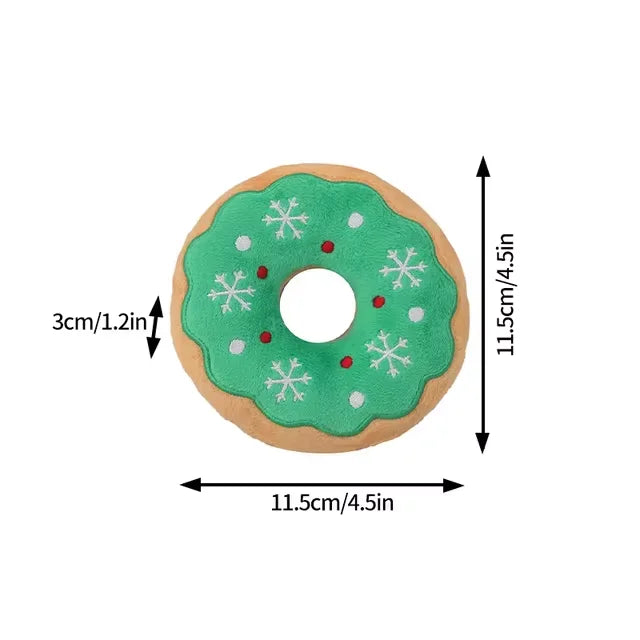 Xmas Pet Dog Plush Chew Toy Santa Elk Gingerbread Man Donut Cat Dog Christmas CartoonSoft Toy for dogs Toys Pet Supplies
