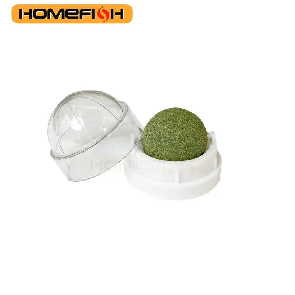 Natural Catnip Cat Wall Stick-on Ball Toy Scratchers Treats Healthy Natural Removes Balls to Promote Digestion Cat Grass Snack